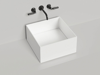 Раковина из искусственного камня S-Stone Salini ARMONIA 130522TM 50х50 накладная цвет белый 1 отверстие под смеситель